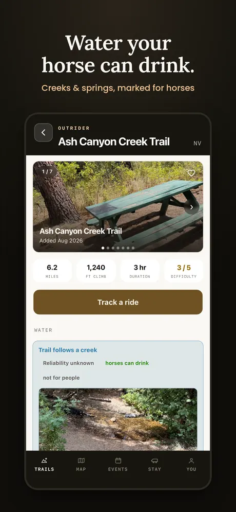 Trail page: water your horse can drink